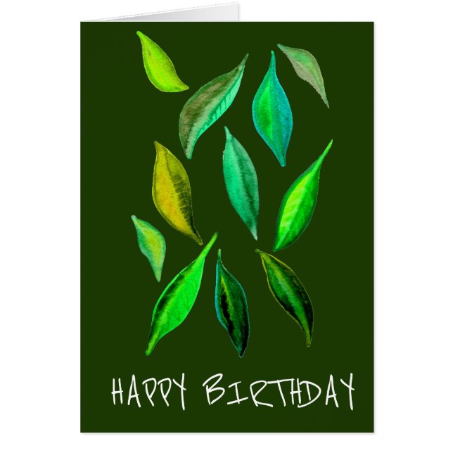 Anniversaire éco Vert feuilles environnemental (Devant)