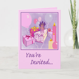ANNIVERSAIRE EN ROSE Invitation