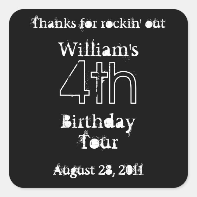 (Anniversaire) Fête comme une rockstar - étiquette (Devant)