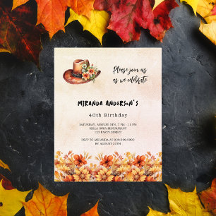 Anniversaire fleurs orange cowgirl budget invitati
