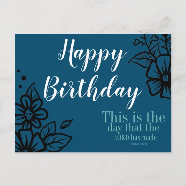 Anniversaire Floral C'est le jour Carte postale (Devant)