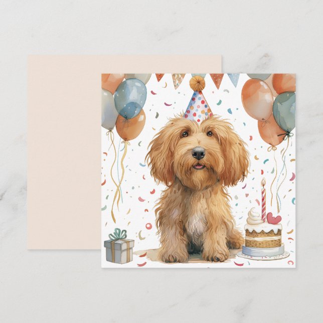 Anniversaire Goldendoodle Chien (Devant / Derrière)