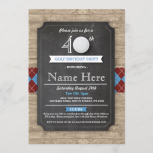 Anniversaire Golf Ball 30e 40e 50e Invitation