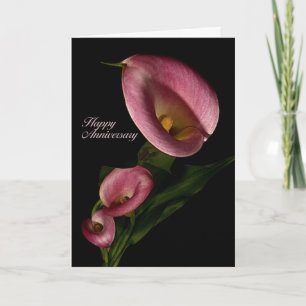 Anniversaire heureux avec la carte rose de
