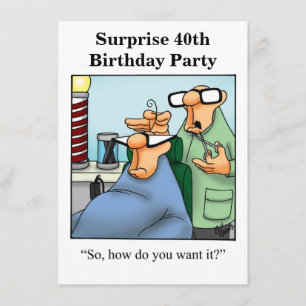 Anniversaire Humour Surprise Fête Invitations Pour