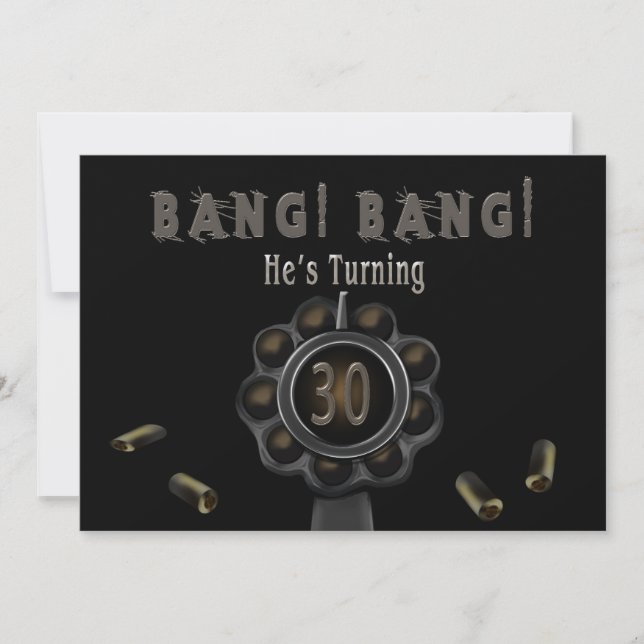 ANNIVERSAIRE INVITATION - 30E - BANG -Pewter (Devant)