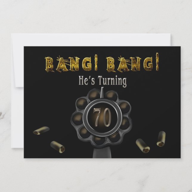 ANNIVERSAIRE INVITATION - 70E - BANG BANG! (Devant)