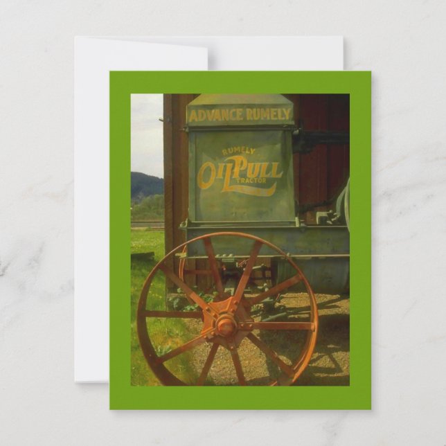 ANNIVERSAIRE INVITATION - TRACTEUR VERT VINTAGE (Devant)