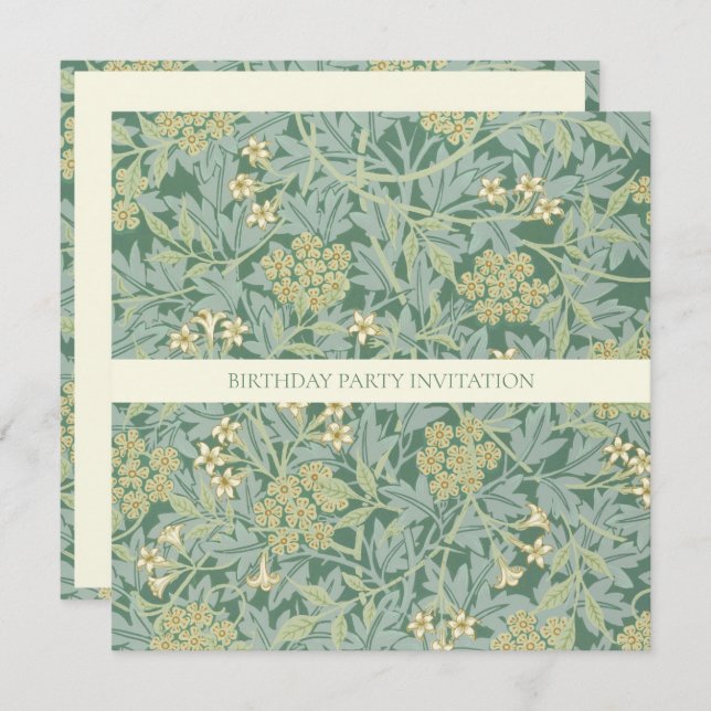 ANNIVERSAIRE INVITATION : WILLIAM MORRIS (Devant / Derrière)