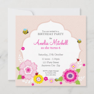 ANNIVERSAIRE INVITATIONS :: fleurs de jardin 3