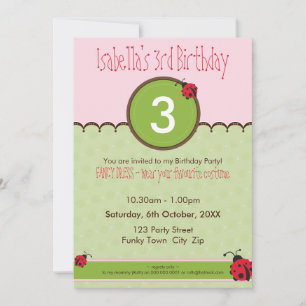 ANNIVERSAIRE INVITATIONS : ladybird 4P