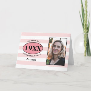 Anniversaire Joli rose fille Modèle photo rayé