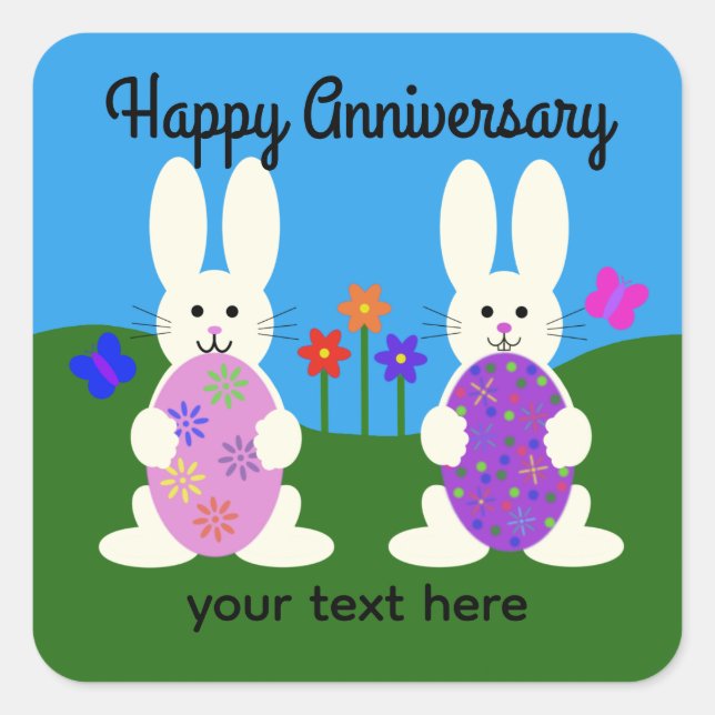 Anniversaire Lapin de Pâques #7 Stickers (Devant)