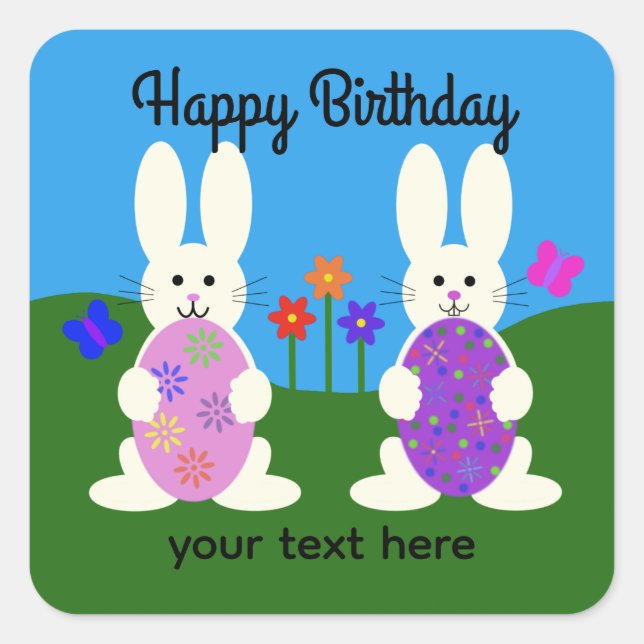 Anniversaire Lapin de Pâques #7 Stickers (Devant)
