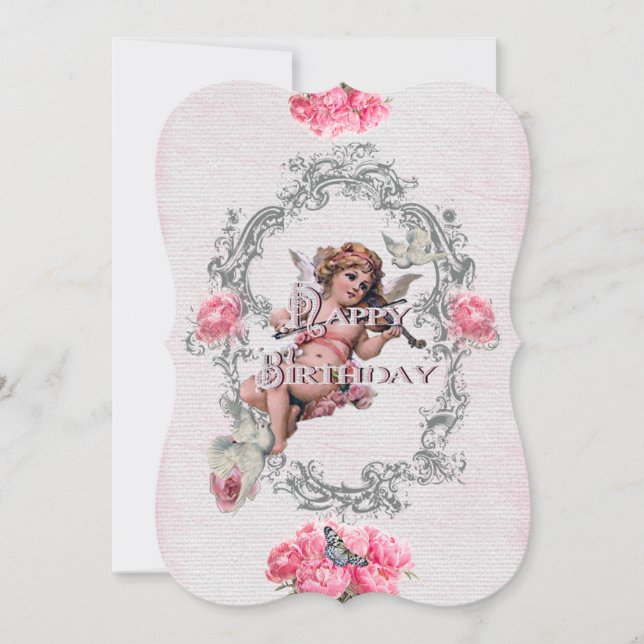 Anniversaire - Linge blanc - Carte d'invitation (Devant)