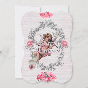 Anniversaire - Linge blanc - Carte d'invitation