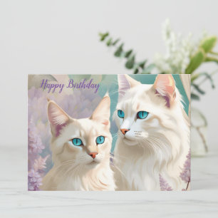 Anniversaire Lynx Point Siamese Cat Portrait Art