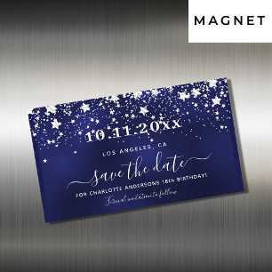 Anniversaire marine bleu argent enregistrer date a