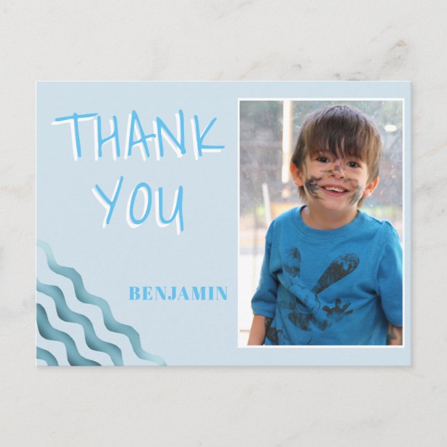 Anniversaire Merci Carte photo pour les garçons (Devant)
