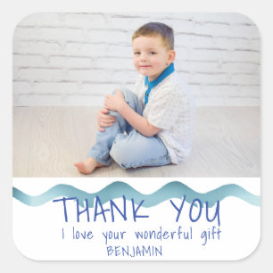 Anniversaire Merci Enfants Photo Sticker Garçon