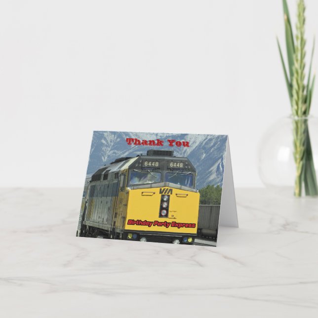 Anniversaire Merci Remarque Carte Railroad Train E (Devant)