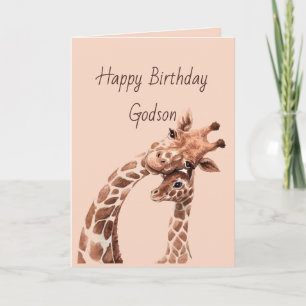 Anniversaire merveilleux Godson Fun Giraffe Carte