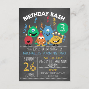 Anniversaire Monster Bash Invitation Anniversaire