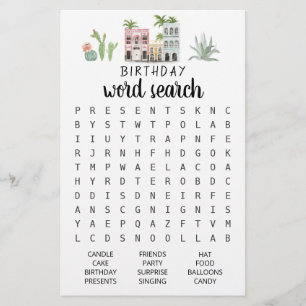 Anniversaire Mot de recherche jeu Anniversaire fêt