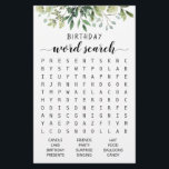 Anniversaire Mot de recherche jeu Anniversaire fêt<br><div class="desc">Achetez ce jeu et profitez de la carte de recherche Word de haute qualité pour votre événement! Design à thème vert</div>