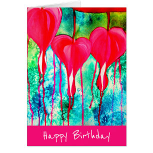 Anniversaire Neon rose Coeurs saignants