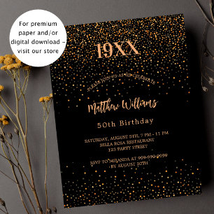 Anniversaire noir confetti invitation budget