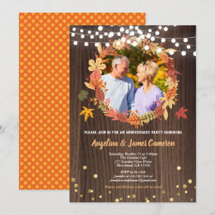Anniversaire or photo invitation thanksgiving rust