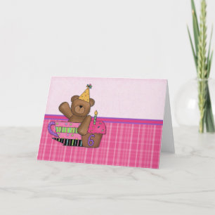 Anniversaire Ours Carte personnalisable âge 6