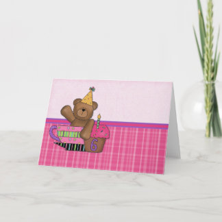 Anniversaire Ours Carte personnalisable âge 6