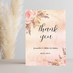 Anniversaire pampas herbe rose budget carte de rem