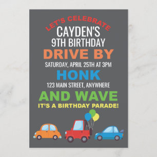 Anniversaire Parade Invitation Quarantaine anniver