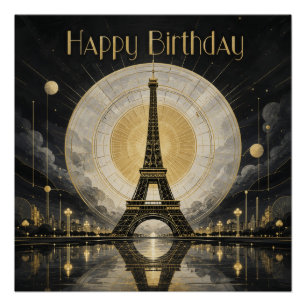 Anniversaire Paris Tour Eiffel Déco Or