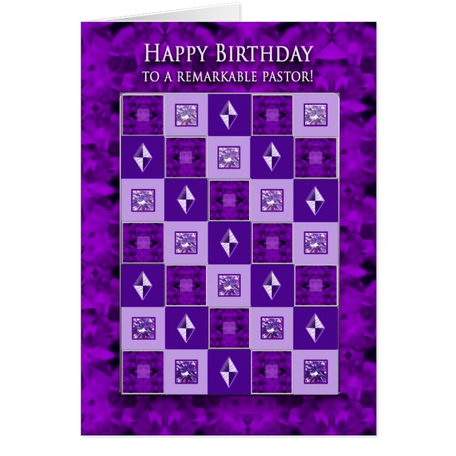 Anniversaire, Pasteur, Purple/Argent Motifs Abstra (Devant)
