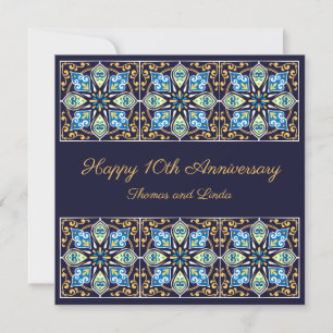 Anniversaire personnalisable bleu Azulejos