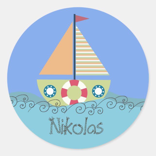 Anniversaire Personnalisé Nom Étiquette Sticker (Devant)