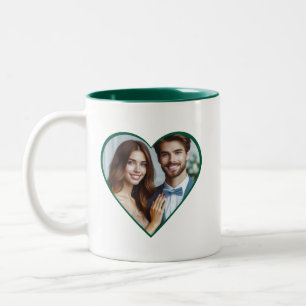 Anniversaire personnalisé Photo Coeur Mug