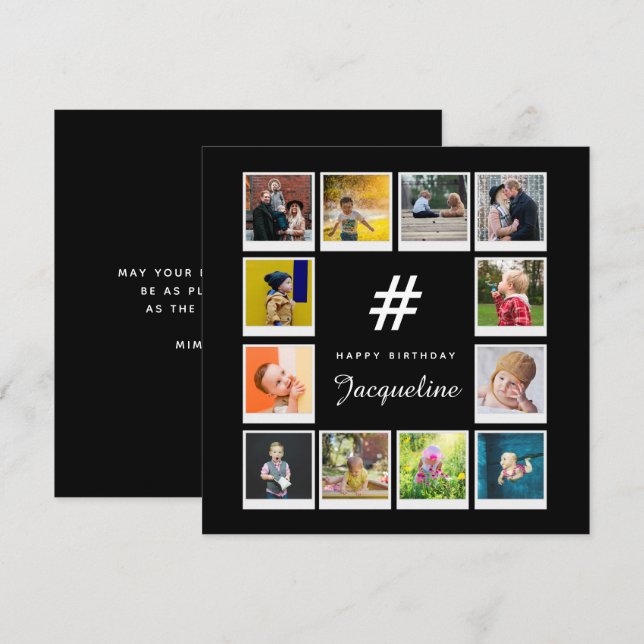 Anniversaire Photo Collage Modèle N'importe quel n (Devant / Derrière)