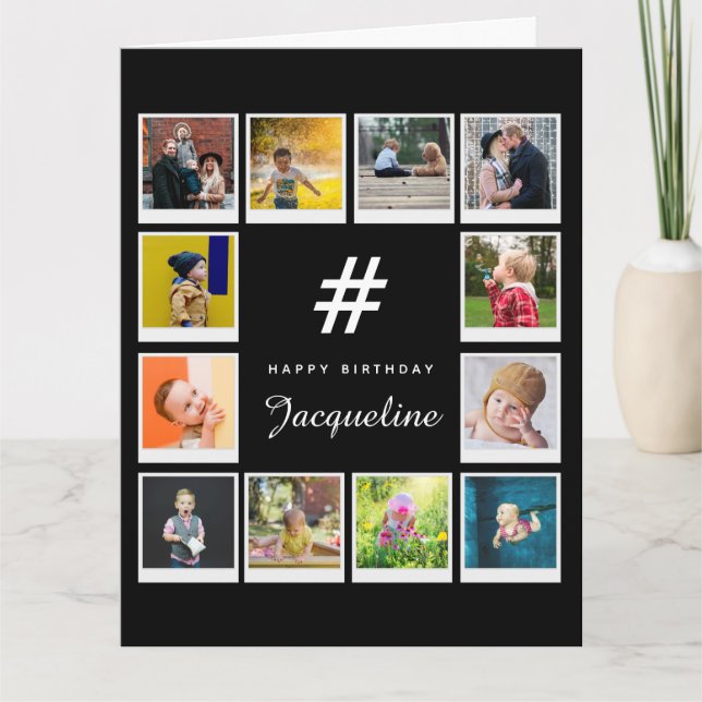 Anniversaire Photo Collage Modèle N'importe quel n (Devant)