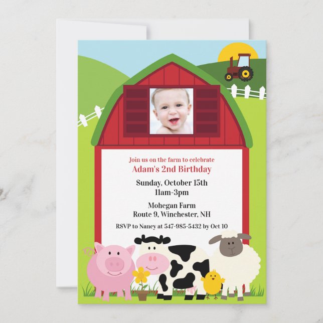 Anniversaire Photo Farm Appartement Invitation (Devant)