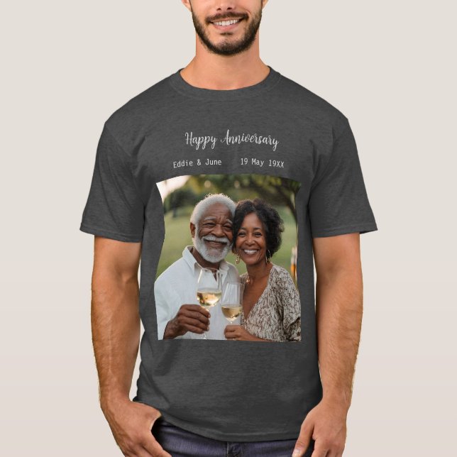Anniversaire Photo moderne T-shirt foncé (Devant)