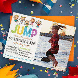 Anniversaire Photo Trampoline Party Invitation