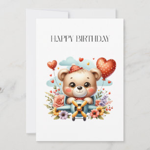Anniversaire Pilote Ours en Peluche