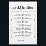 Anniversaire Plutôt éditable jeu<br><div class="desc">Achetez ce jeu éditable et profitez de haute qualité monochrome Will He Plutôt carte pour votre événement! C'est un modèle de jeu,  Vous pouvez changer les questions comme vous le souhaitez! Design noir et blanc.</div>