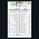 Anniversaire Plutôt éditable jeu<br><div class="desc">Achetez ce jeu de verdure éditable et profitez de la haute qualité de la carte Will He Plutôt pour votre événement! C'est un modèle de jeu,  Vous pouvez changer les questions comme vous le souhaitez! Aquarelle verte design feuille.</div>