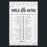 Anniversaire Plutôt éditable jeu<br><div class="desc">Achetez ce jeu éditable et profitez de la haute qualité de la carte de Plaisir de Will He pour votre événement! C'est un modèle de jeu,  Vous pouvez changer les questions comme vous le souhaitez! Confetti en argent.</div>